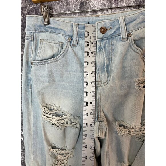 Sincerely Jules Jeans womens 1 / 25 Blue Deconstructed Straight High Rise Retro - Picture 5 of 11